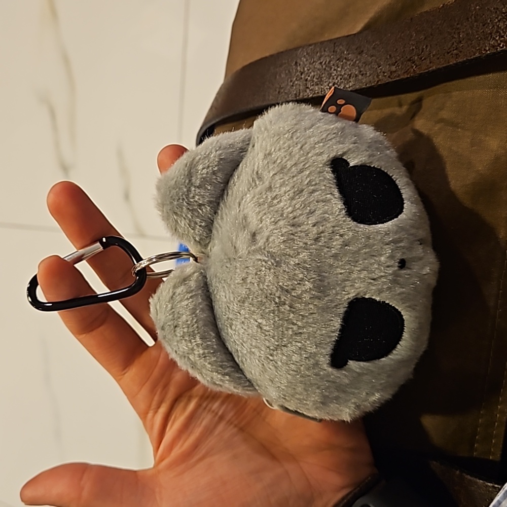 Cute angry mad animal furry keychain coin purse